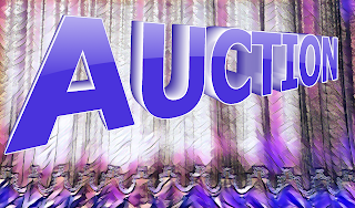 Auction 3d text Abstract Curtain Background Purple White