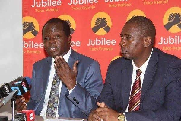 Jubilee leadership Nelson Dzuya and Raphael Tuju photo