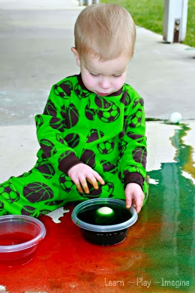 Dyeing Easter eggs with toddlers