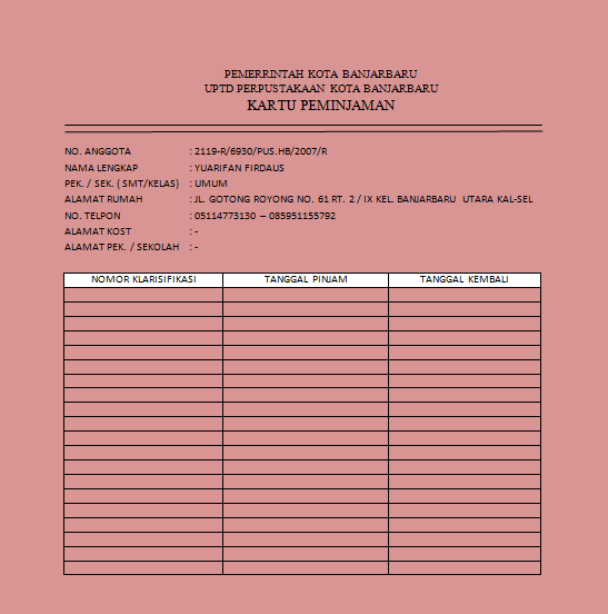 Contoh Html Perpustakaan - Contoh Waouw