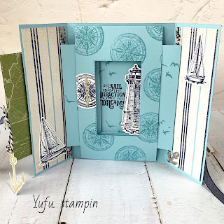 スタンピンアップ,stampinup,デモンストレーター,yufu.stampin,yufu,カードメイキング,Cardmaking,セイリングホーム,シャッターカード,ゲートホールドカード,バースデーカード,誕生日カード
