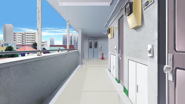 Exterior Apartment Hallway (Anime Background)