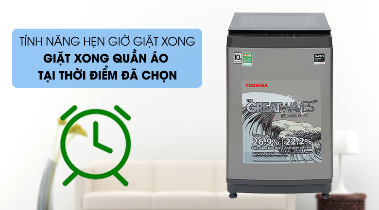 Máy giặt Toshiba AW-UK1150HV(SG) - hẹn giờ