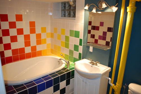 RAINBOW TILES PAINT STYLE FOR BATHROOMS