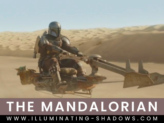 The Mandalorian - Season 2 Content Review - Picture of The Mandalorian Din Djarin and The Child Grogu riding on a speeder bike