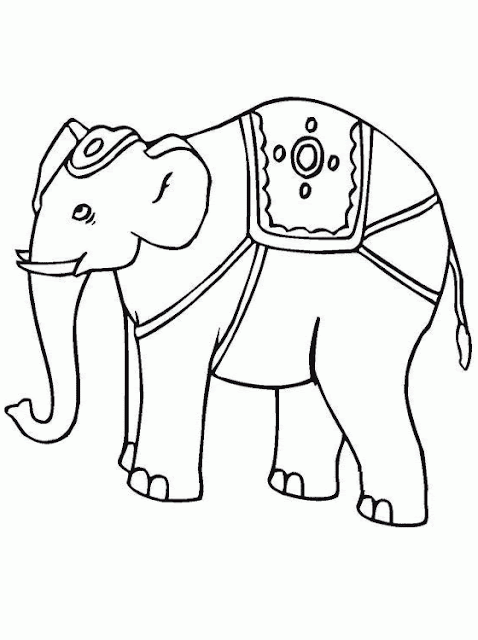 circus elephant coloring pages