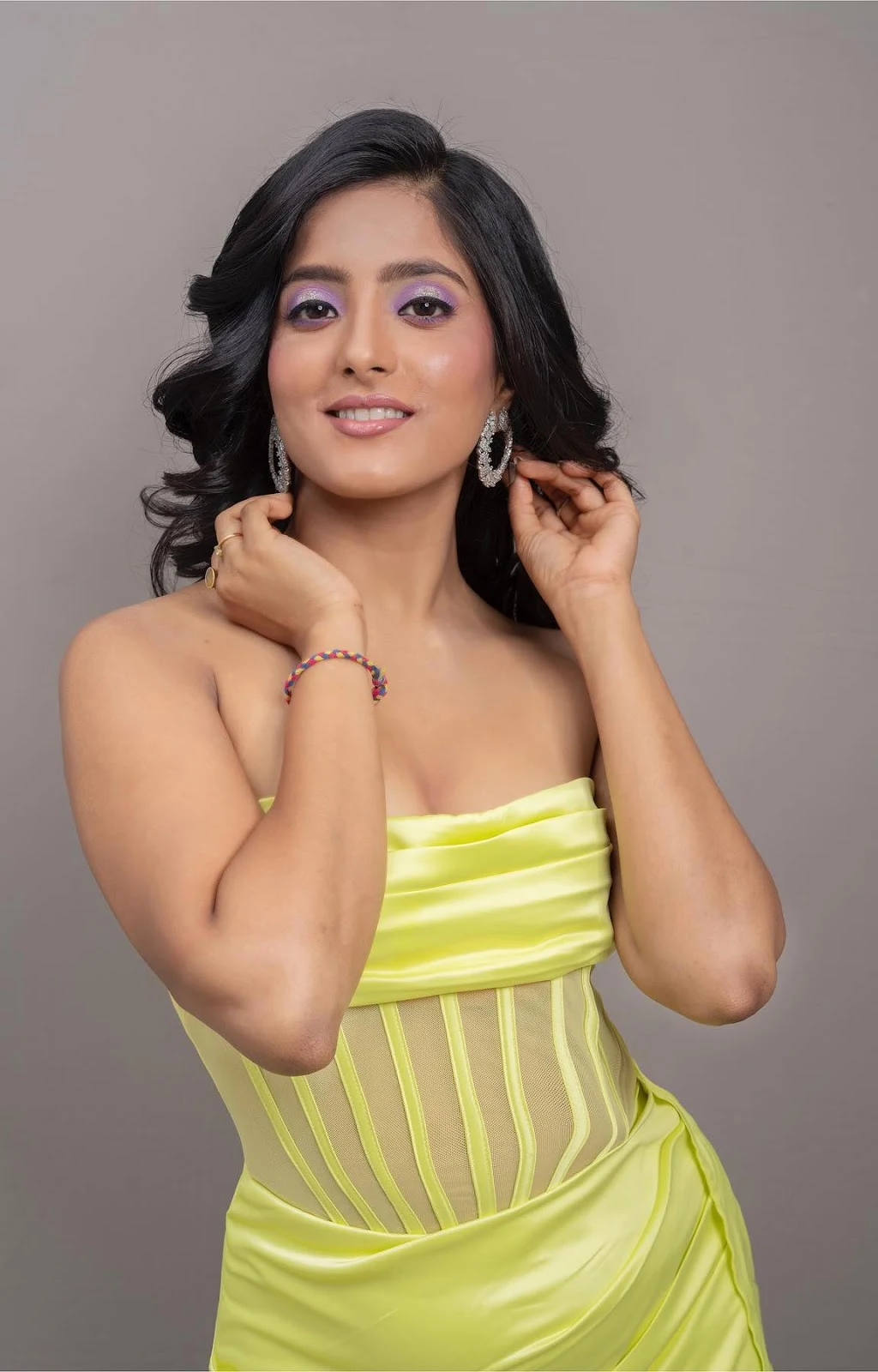 Ulka Gupta off shoulder dress actress banni chow