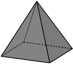 A figura abaixo mostra uma pirâmide quadrangular que será incluída na decoração de um shopping center.