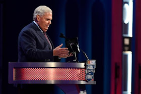 Rick Hendrick speaks during the NASCAR Hall of Fame Class of 2017 Induction Ceremony.