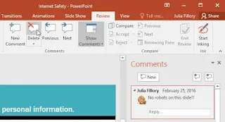 [26]: كيفية مراجعة العروض التقديمية ومقارنتها | بوربوينت powerpoint 2019