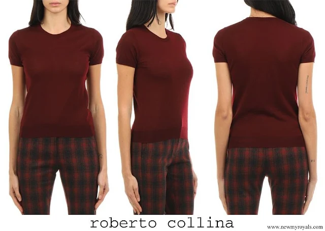 Queen Maxima wore Roberto Collina Bordeaux Wool Sweater