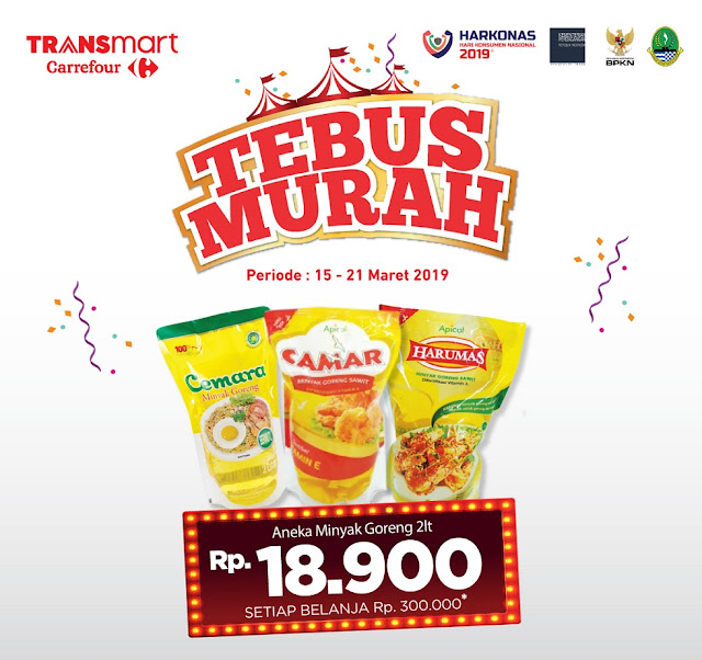 #Transmart #Carrefour - #Promo #Katalog Tebus Murah Minyak 2Lt 18Ribuan (s.d 21 Maret 2019)