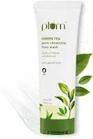 Plum Green Tea Pore Cleansing Face Wash for Oily, Acne Prone, Dry & Combination Skin | with Glycolic Acid | Fight Pimples & Control Excess Oil | Gentle Exfoliating & Non-Drying | Women & Men | 100ml