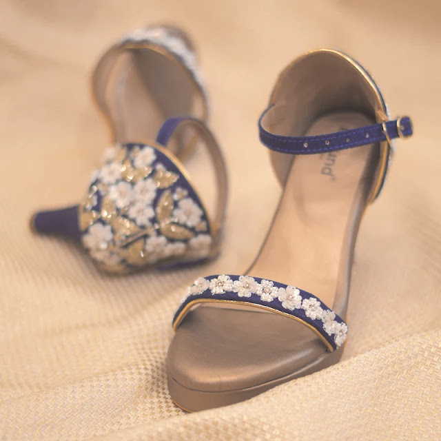 Blue Designer Wedding Footwear