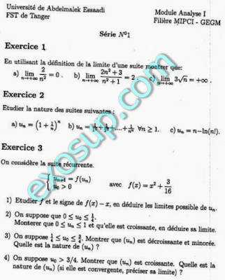 TD d'analyse 1 MIPCI GEGM FST Tanger