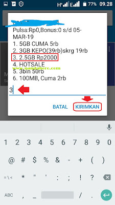 paket internet 3 2000 2.5gb