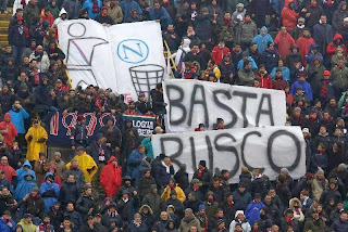 Basta rusco, striscione goliardico della curva A.Costa [Bologna-Napoli 2-2, 2013-14]