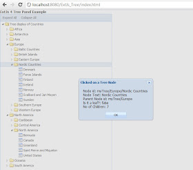 ExtJs 4 Tree Panel example using Java Servlet JSON response and MySQL