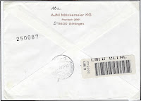 1988 envelope bearing experimental barcode label