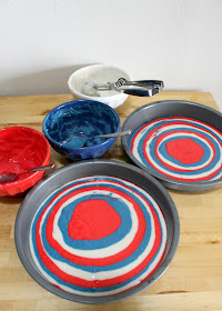 how to make a 4th of July Tie Dye Cake!