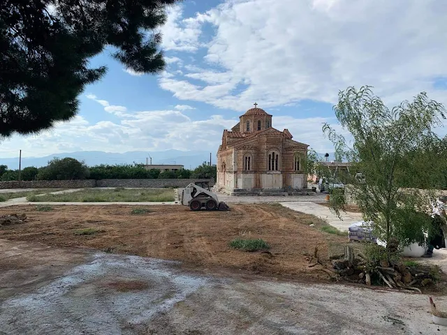 Έναρξη των εργασιών διαμόρφωσης του περιβάλλοντος χώρου του Ι.Ν.της Παναγίας στην Αγία Τριάδα της Μιδέας