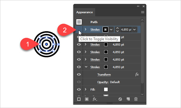 Hide attribute from Appearance panel in Illustrator