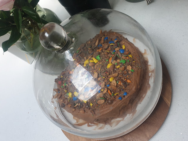 Homemade M&Ms birthday cake