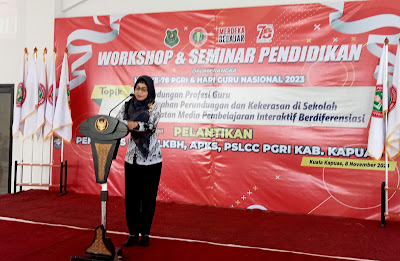 Rangkaian HUT ke 78 PGRI & HGN 2023, Pj. Ketua TP PKK Kabupaten Kapuas Buka Seminar Pendidikan