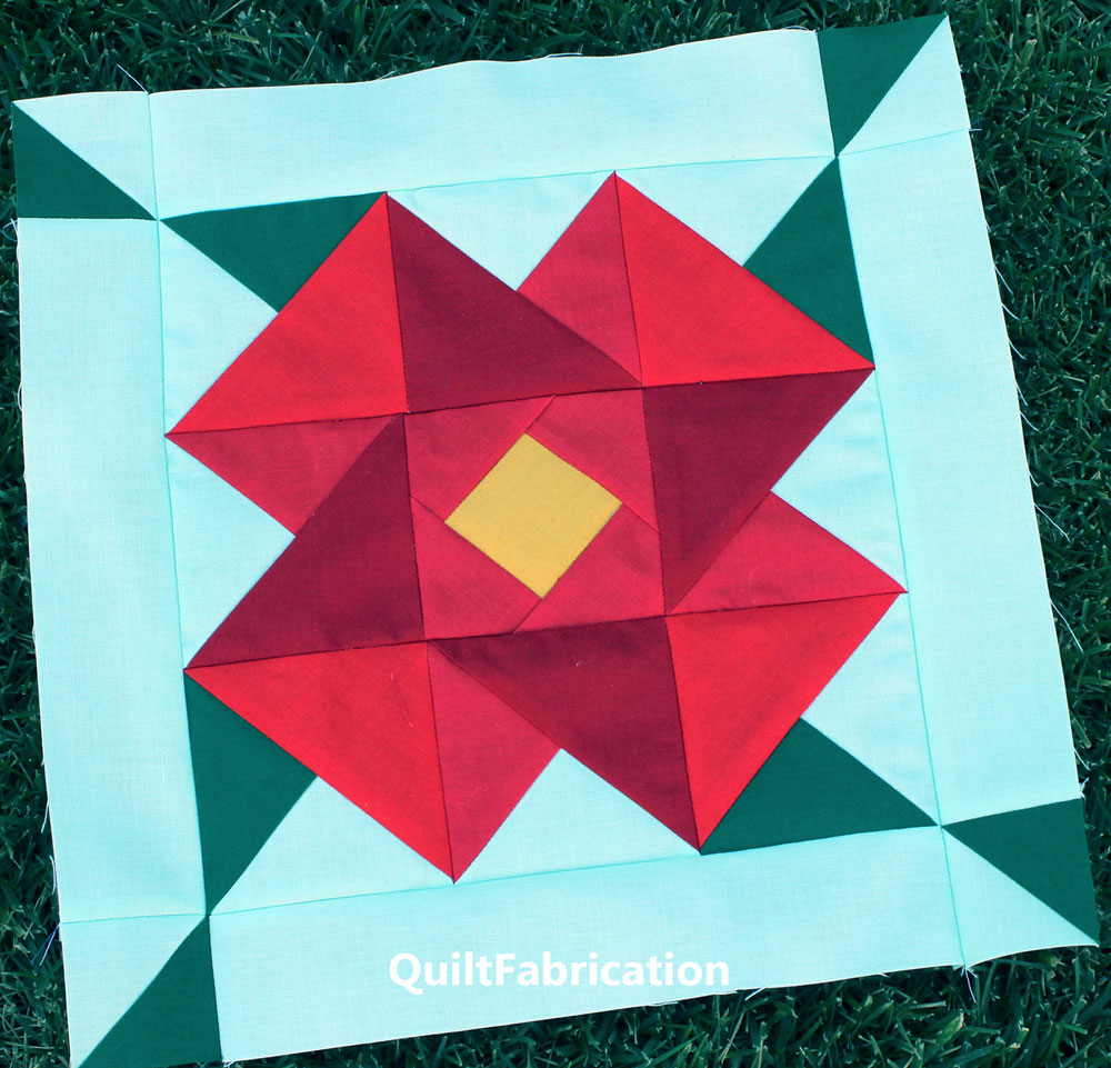 POINSETTIA QUILT BLOCK-CHRISTMAS QUILT-FLOWER QUILT BLOCK