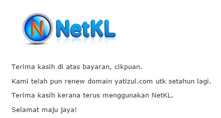 Renew Domain Yatizul Untuk Tahun Ketiga