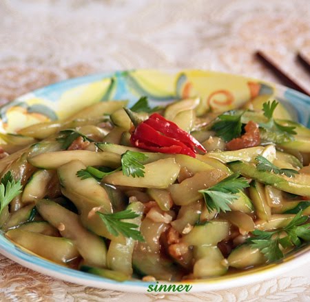 cucumber stir fry with har mai