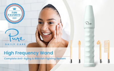 NuDerma Portable Handheld High Frequency Skin Therapy Wand Machine