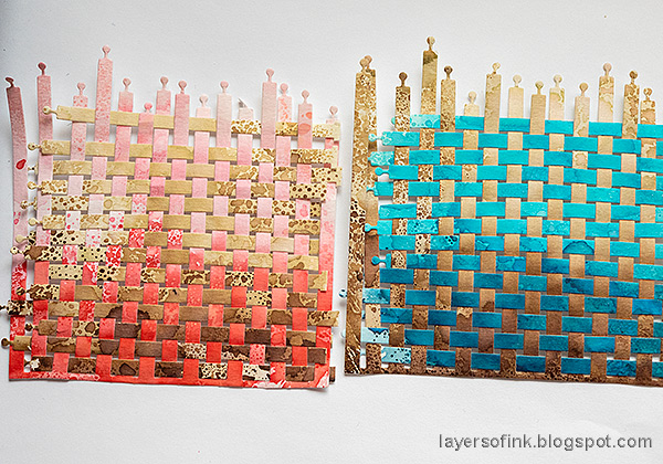 Layers of ink - Woven Paper Card Tutorials by Anna-Karin Evaldsson. Weave the paper.