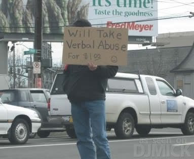 Funny Beggars With Funny Signs