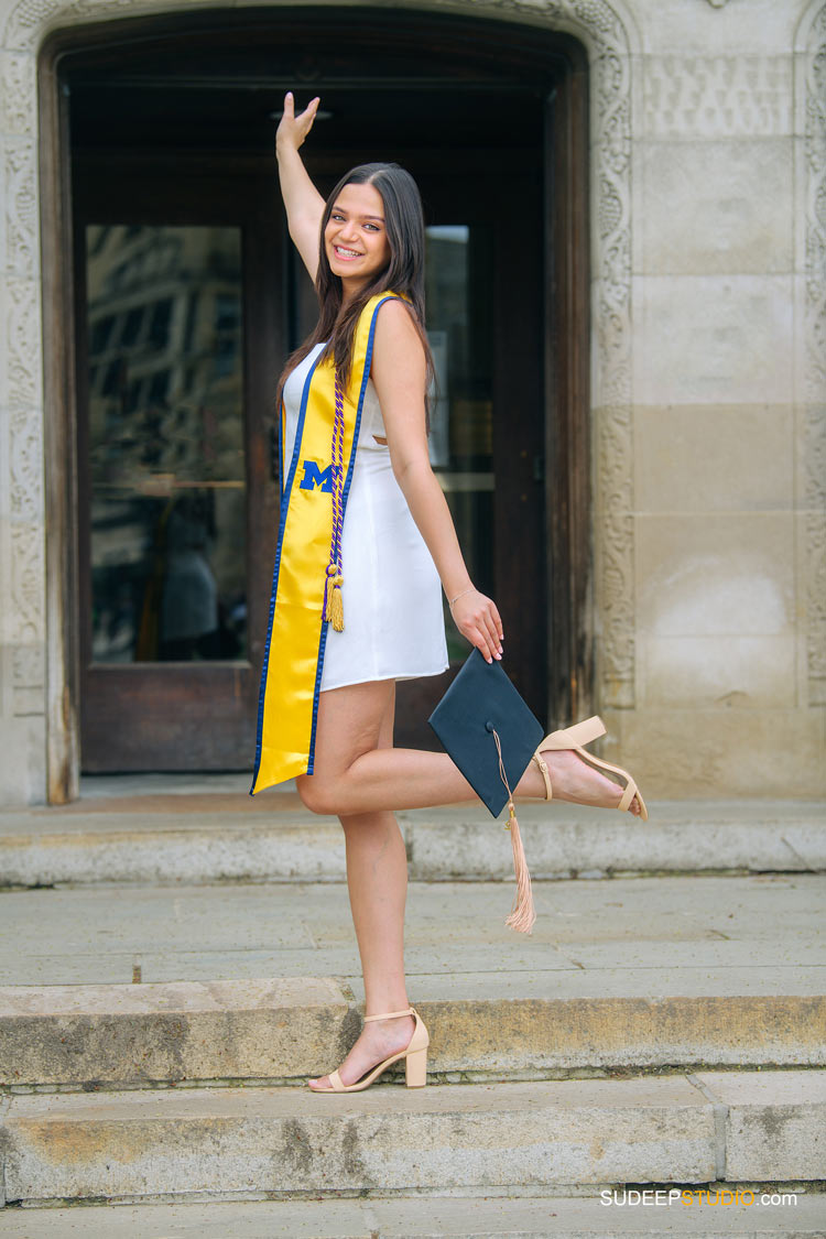 University of Michigan College Graduation Pictures for Ross Business Girls Graduation Photographer SudeepStudio.com