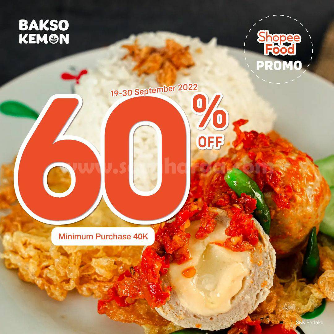 BAKSO KEMON Promo SHOPEEFOOD DISKON hingga 60%