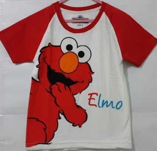 Baju Anak Karakter Elmo Putih Size 1 - 6 Tahun