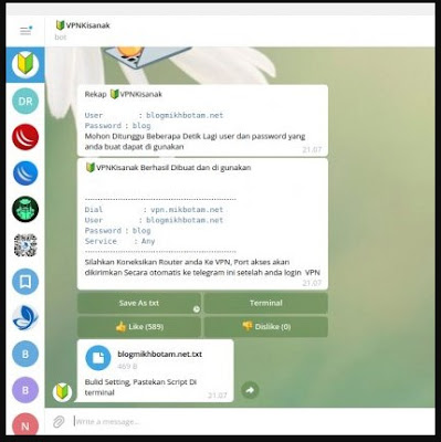 VPN Remote Mikrotik Gratis dari VPNKisanak Bot