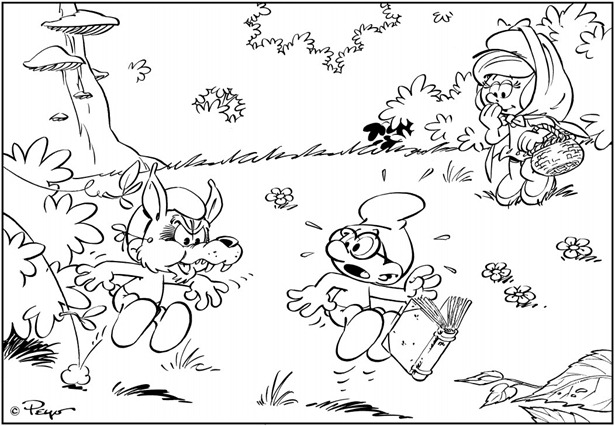 desenhar os Smurfs infantil e colorir