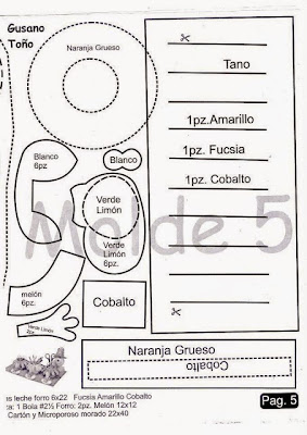 Moldes fofucha gusano porta-lapiceros