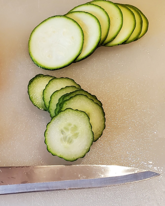 sliced zucchini