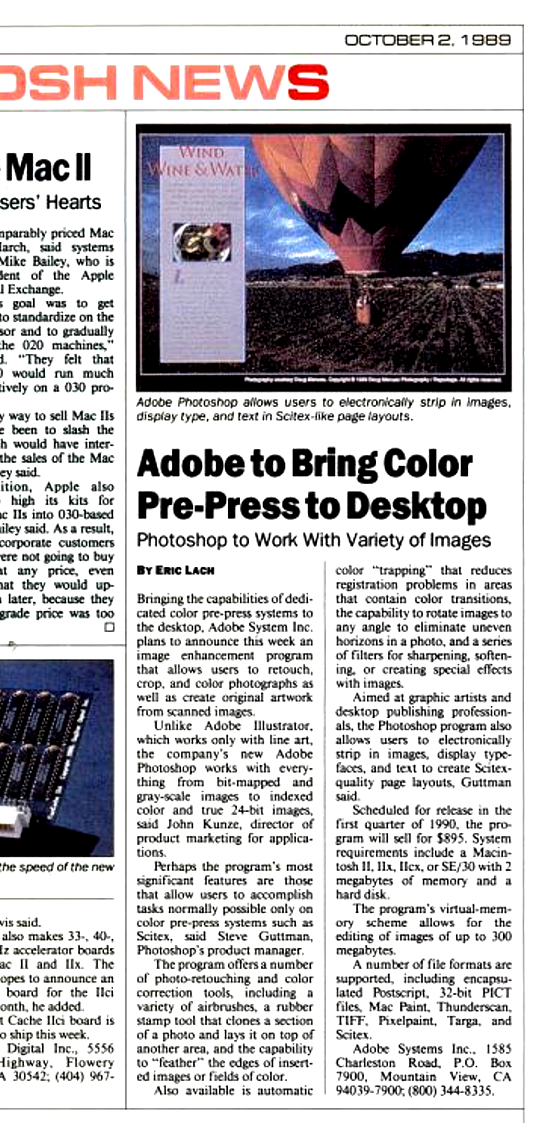 Photoshop pre-launch review 1989