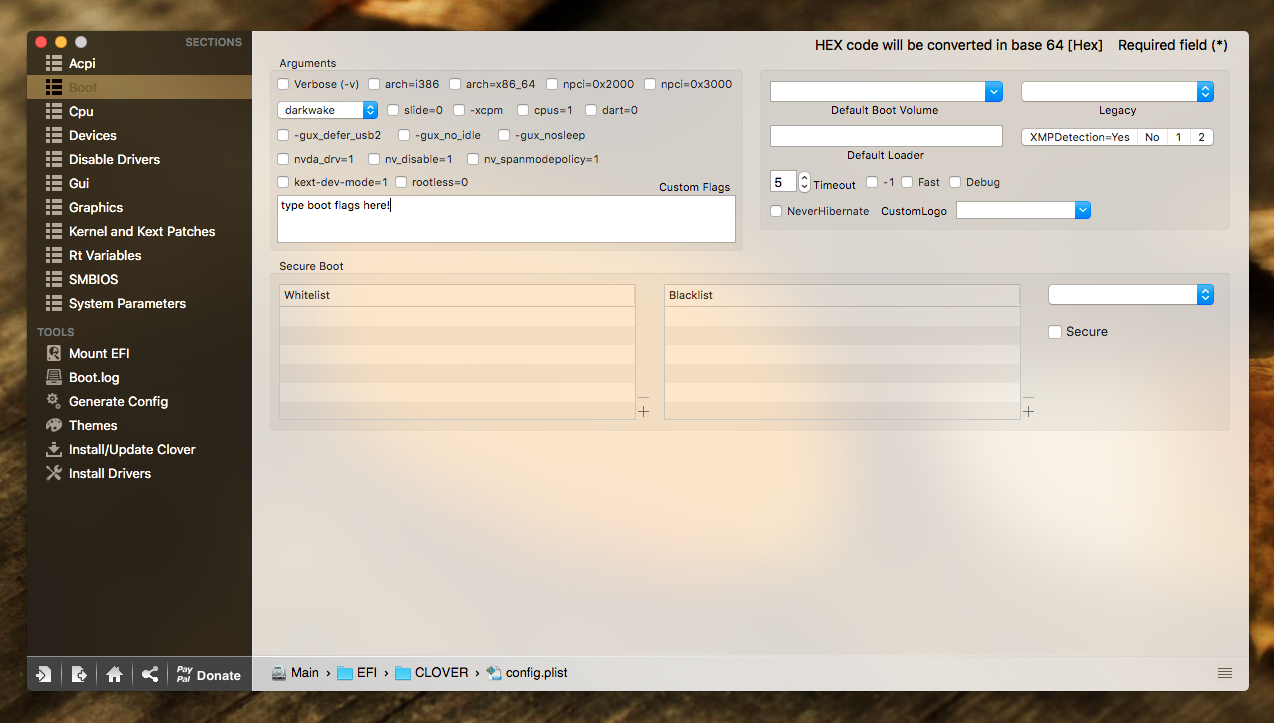 How To Set Extra Boot Flags Options Arguments For Clover Bootloader