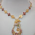 Light weight Lakshmi kasu necklaces studded rubys