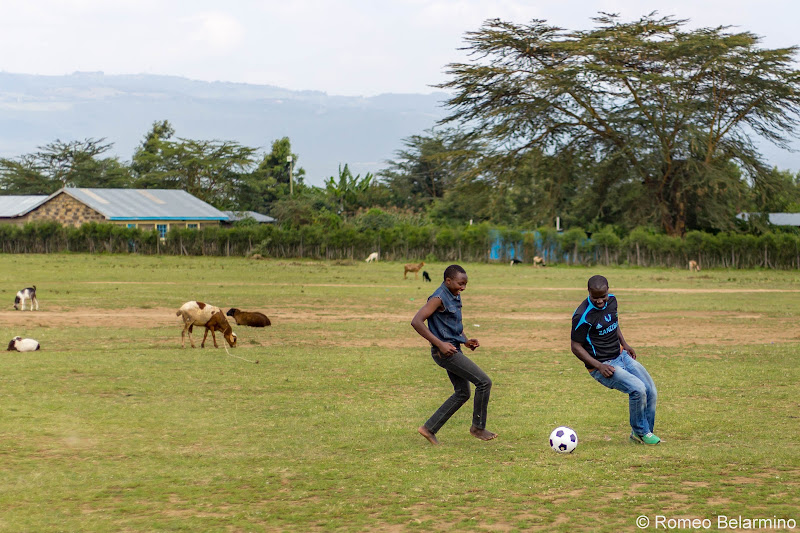 Francis and Isaac Playing Soccer Volunteering in Kenya with Freedom Global