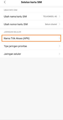 Cara setting APN Telkomsel Terbaru 3