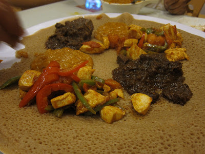 Wats on Injera at Walia