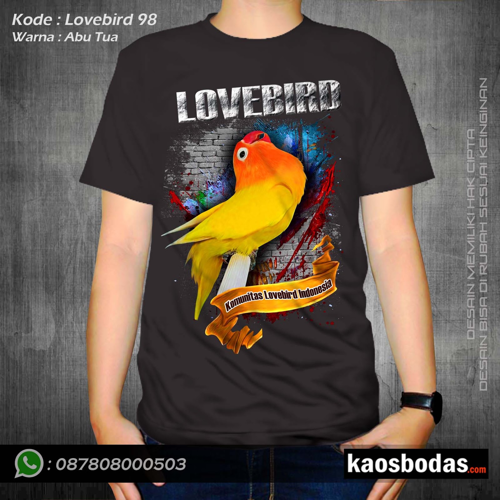 Lovebird 98 Wa 087808000503 Supplier Kaos Kicau Kualitas Premium