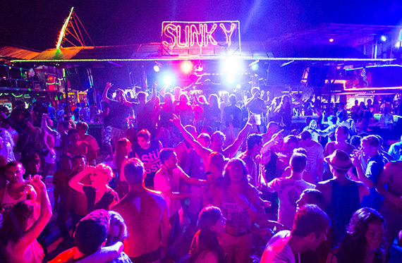 Slinky Nightlife Party scene on Koh Phi Phi