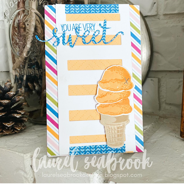 Sunny Studio Stamps: Two Scoops Customer Card by Laurel Seabrook